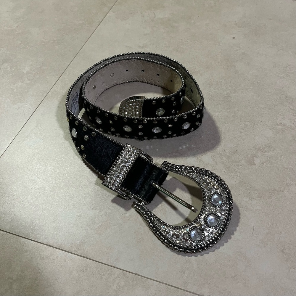 Pony Hair Belt rhinestone Medium